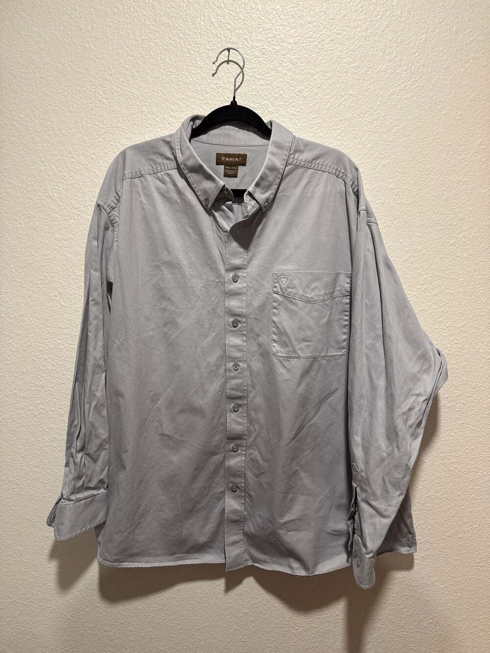 Ariat Men's Classic Fit Solid Twill Long Sleeve Button-Down Shirt 3XL